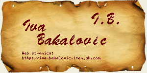 Iva Bakalović vizit kartica